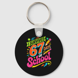 I Survived 67 Days Of School Funny Teacher Student Keychain