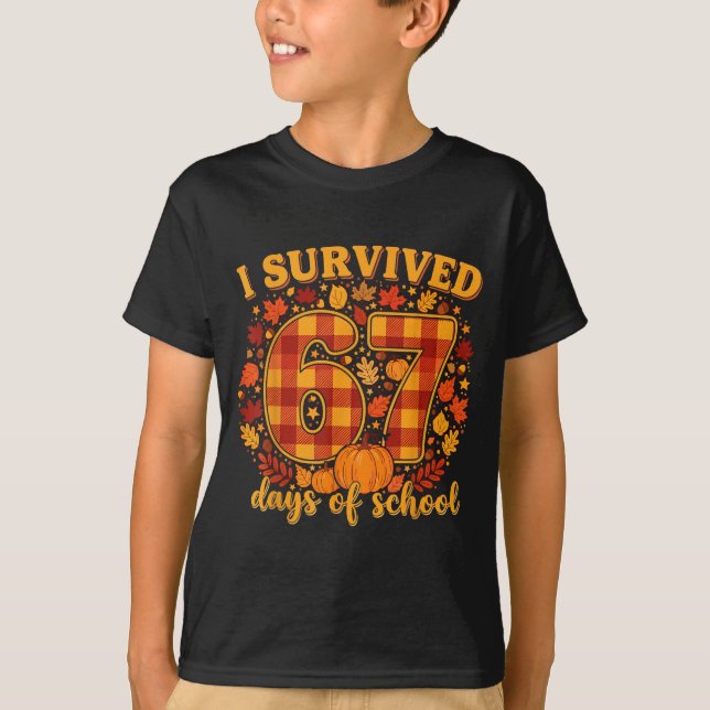 I Survived 67 Days Of School Funny Teacher Student T-Shirt (Front)