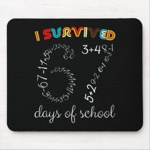 I Survived 67 Days Of School Funny Vintage Math Me Mouse Pad