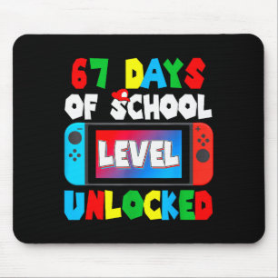 I Survived 67 Days Of School Gamer 67 Days Student Mouse Pad