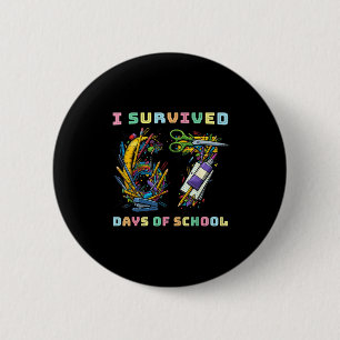I Survived 67 Days Of School Math Teacher Funny _4 Button