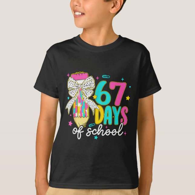 I Survived 67 Days Of School Six Seven Meme Teache T-Shirt (Front)