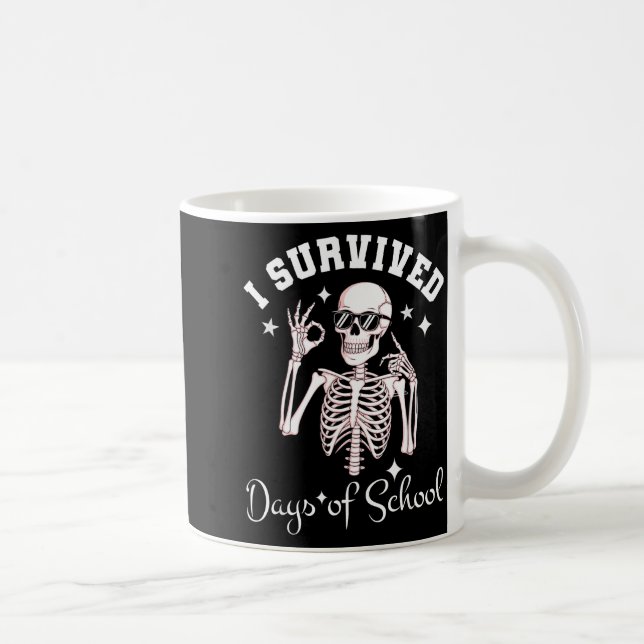 I Survived 67 Days Of School Skeleton Student Teac Coffee Mug (Right)