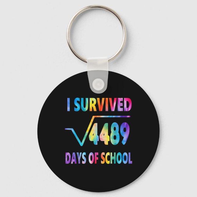 I Survived 67 Days Of School Square Root 4489 Math Keychain (Front)
