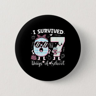 I Survived 67 Days Of School Teacher Student Leopa Button