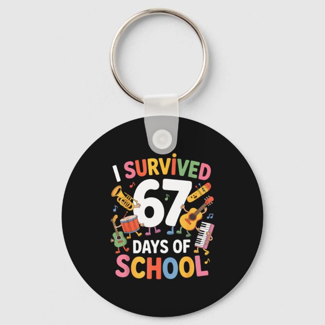I Survived 67 Days Of School - Teachers Students M Keychain (Front)