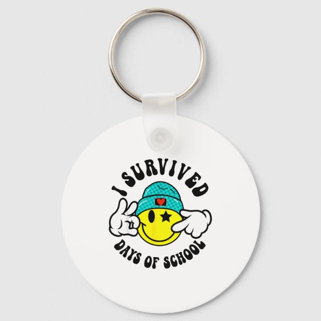 I Survived 67 Days Of School Teachers Students Six Keychain (Front)