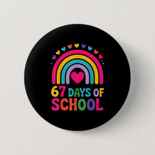 I Survived 67 Days Of School Tie Die Rainbow Lover Button