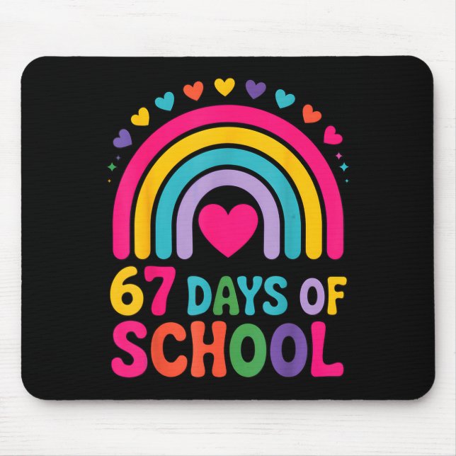 I Survived 67 Days Of School Tie Die Rainbow Lover Mouse Pad (Front)
