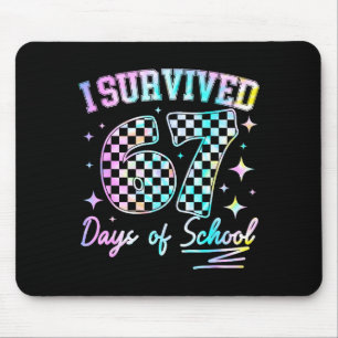 I Survived 67 Days Of School Tie Dye 67th Day Teac Mouse Pad