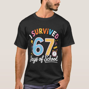 I Survived 67 Days School Funny Six Seven Meme Tea T-Shirt