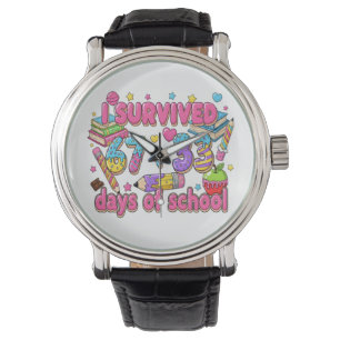 I Survived 67 Plus 33 Days of School Math Kids T-S Watch