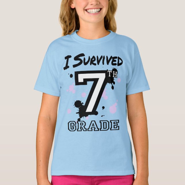 I Survived 7th Grade Girls T-Shirt (Front)