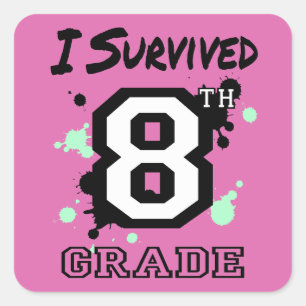 I Survived 8th Grade Square Sticker