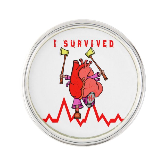 I survived a heart attack pin (Front)