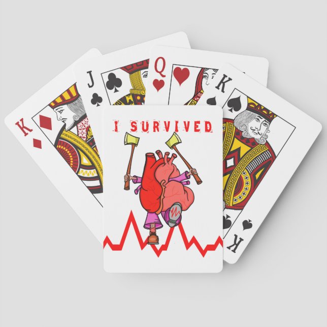 I survived a heart attack poker cards (Back)