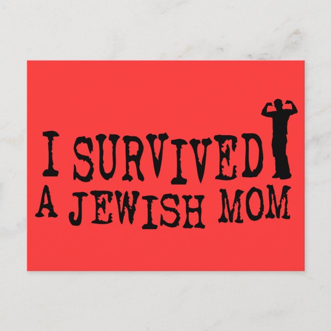 I Survived a Jewish mom - Jew humor Postcard (Front)