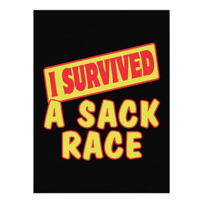 I SURVIVED A SACK RACE CUSTOM INVITATION