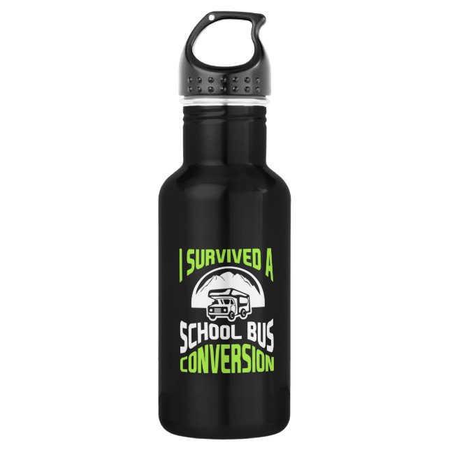 I Survived A School Bus Conversion Stainless Steel Water Bottle (Front)