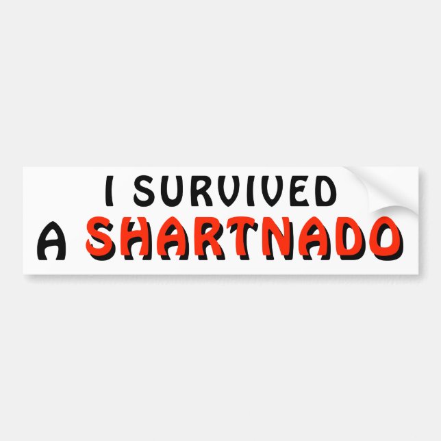 I Survived A Shartnado! Red Bumper Sticker (Front)