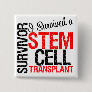 I Survived a Stem Cell Transplant (red) Pinback Button