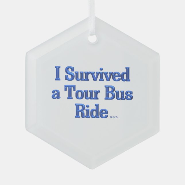 I Survived a Tour Bus Ride hex glass ornament (Front)