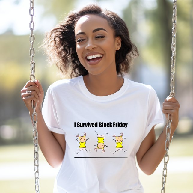I Survived Black Friday Cartwheel Girl Color T-Shirt (Creator Uploaded)