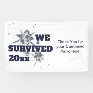 I Survived Blue Abstract Virus Banner