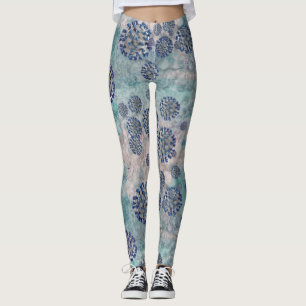 I Survived Blue Abstract Virus Leggings