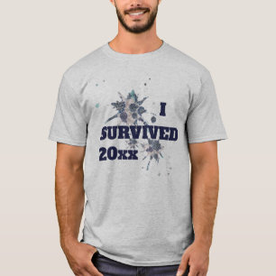 I Survived Blue Abstract Virus T-Shirt