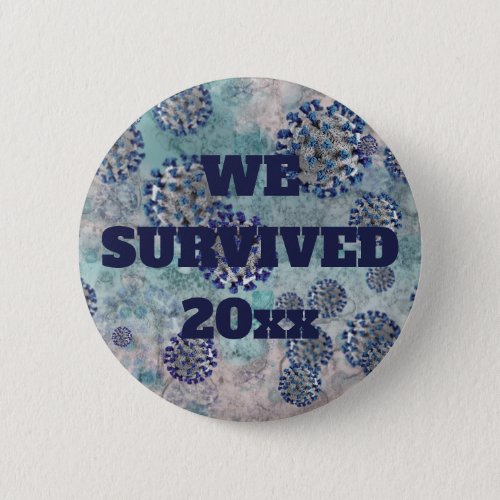 I Survived Blue Covid Virus Button