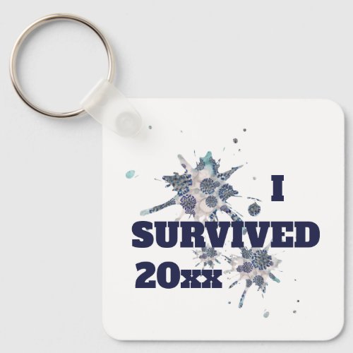 I Survived Blue Covid Virus Keychain