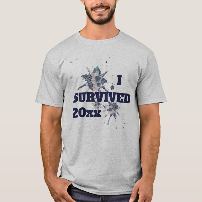 I Survived Blue Covid Virus T-Shirt (Front)
