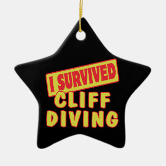 I SURVIVED CLIFF DIVING CERAMIC ORNAMENT