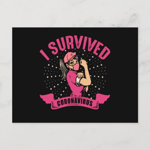 I Survived Coronavirus Covid 19 Survivor Postcard