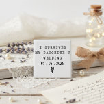 I Survived Daughter’s Wedding Quote With Date Magnet<br><div class="desc">Keep the joy and humor of your daughter’s wedding close at hand with this stylish magnet. Featuring “I Survived My Daughter’s Wedding” in bold black text and a customizable date, it transforms everyday spaces into a sentimental reminder of love, pride, and laughter. Perfect for fridges, lockers, or display boards, this...</div>