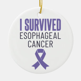 I Survived Esophageal Cancer Warrior Survivor Ceramic Ornament
