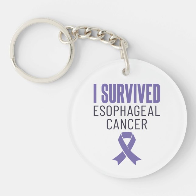 I Survived Esophageal Cancer Warrior Survivor Keychain (Front)