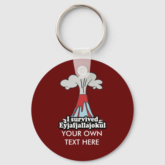 I survived Eyjafjallajokul Volcano Keychain (Front)