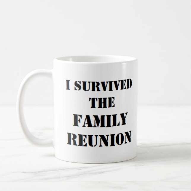 i survived family reunion coffee mug (Left)