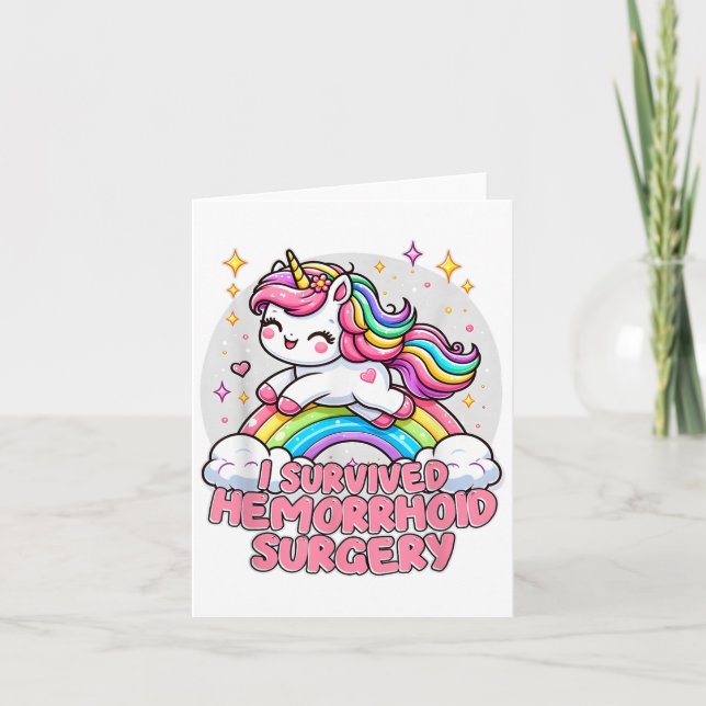 I Survived Hemorrhoid Surgery Sarcastic Funny Hemo Card (Front)