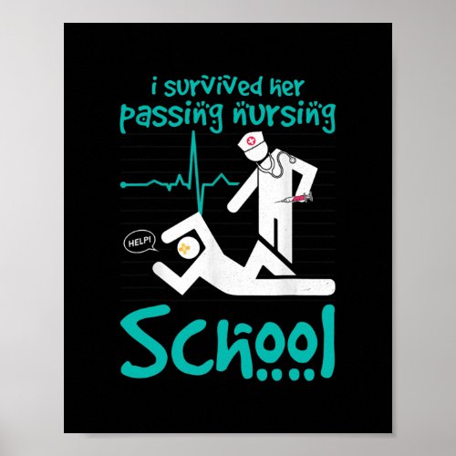 I Survived Her Passing Nursing School Graduation Poster