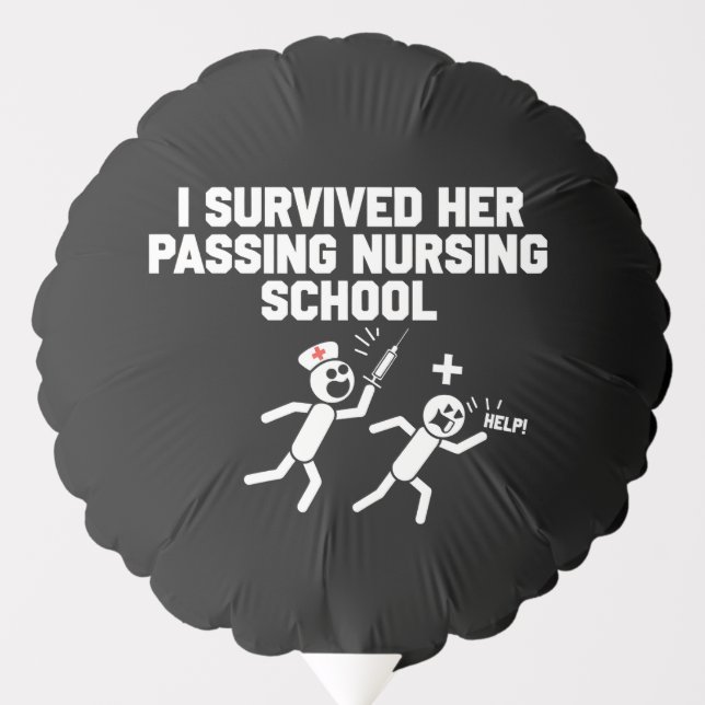 I Survived Her Passing Nursing School Nurse Balloon (Front)