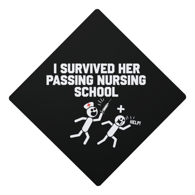 I Survived Her Passing Nursing School Nurse Graduation Cap Topper (Front)