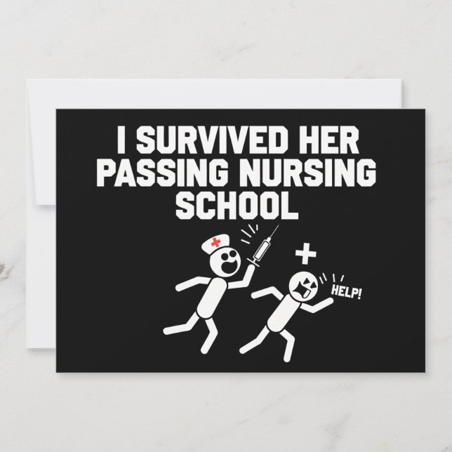 I Survived Her Passing Nursing School Nurse Invitation (Front)