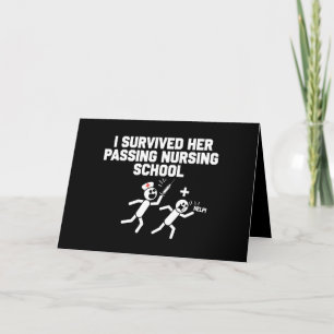 I Survived Her Passing Nursing School Nurse Letterpress Thank You Card