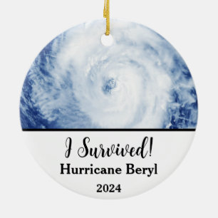 I Survived! Hurricane Beryl 2024 Ceramic Ornament