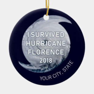 I SURVIVED HURRICANE FLORENCE   City State Ceramic Ornament