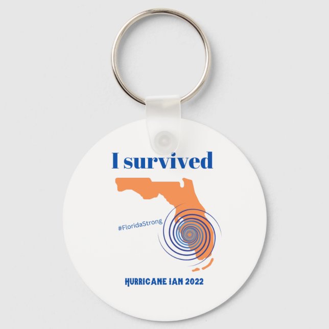 I Survived Hurricane Ian 2022 Florida Strong Keychain (Front)