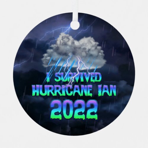 I survived Hurricane Ian 2022 Metal Ornament